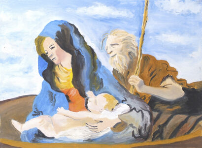 Particolare de 'Fuga in Egitto' di Gianbattista Tiepolo. Copia eseguita da Adriana Finazzi - a Paint Artwork by Adfi